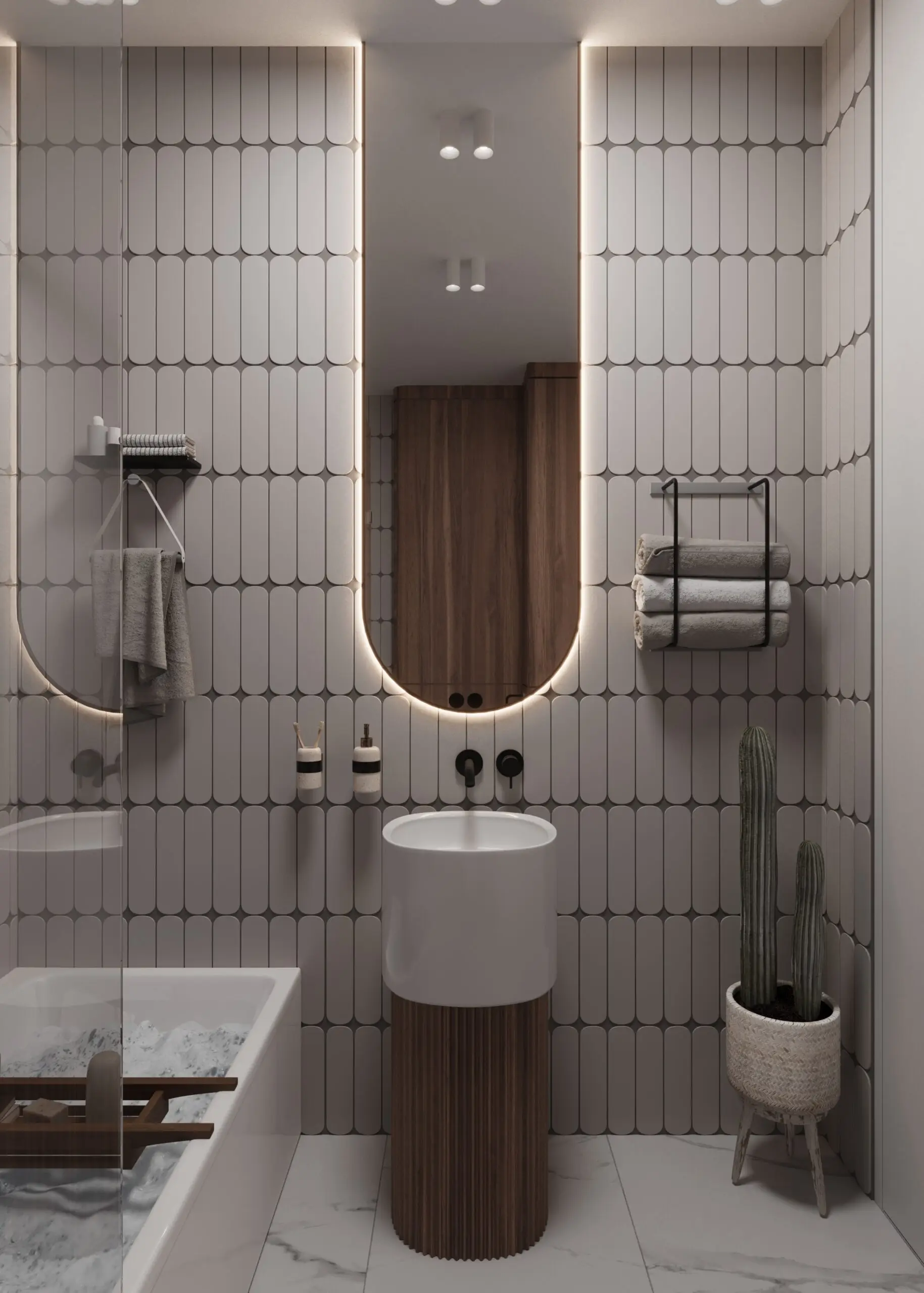 View 19 Small Space Luxury Apartment Interior in Dubai. Soft Modern design.